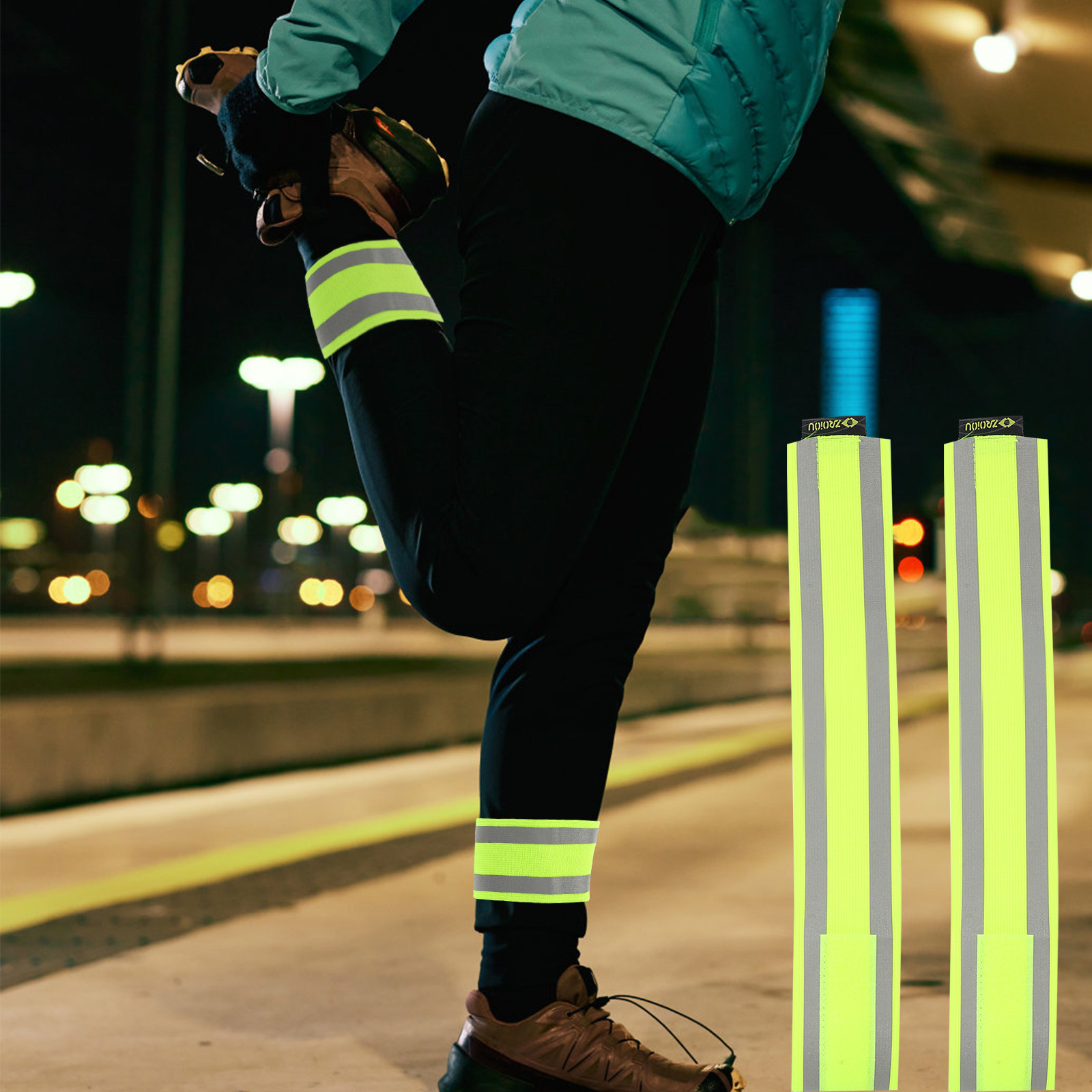 Cycling To Work - Reflective Safety Bands 2 Pack Adjustable